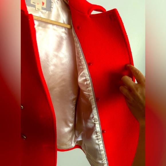 J. Crew Crewcuts Red Wool Blend Pea Coat - Picture 7 of 7